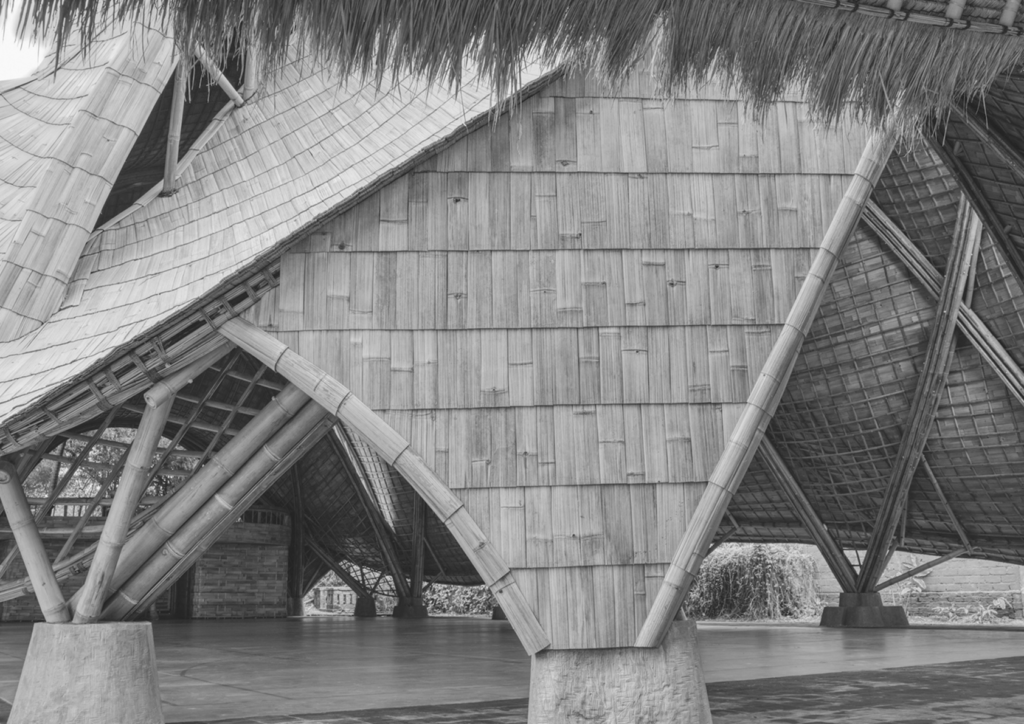 Black and white photo of the The Arc – Green School Gymnasium by atelier ten
