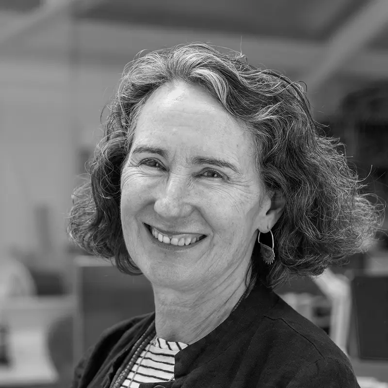 Black and white headshot of Julia Barfield